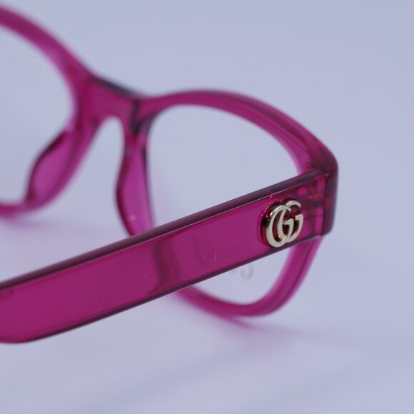 Gucci GG0717O 004 Eyeglasses Transparent Pink 47mm Rectangle Frame - Picture 8 of 10